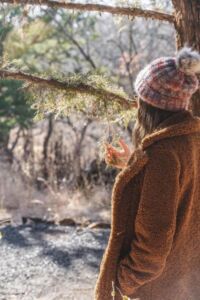 Abby with cedar - Association of Nature & Forest Therapy