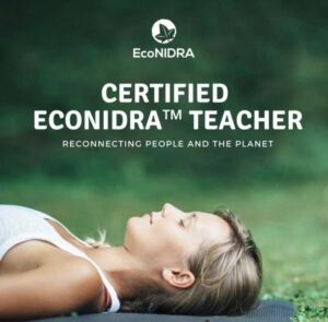 Cert EcoNIDRA teacher logo woman laying 1 - Association of Nature & Forest Therapy